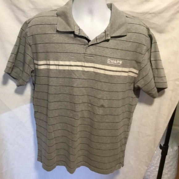 Chaps Ralph Lauren Mens Sz L Gray With Blue Stripe - Picture 1 of 4